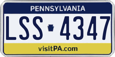 PA license plate LSS4347