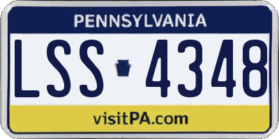 PA license plate LSS4348
