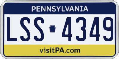 PA license plate LSS4349