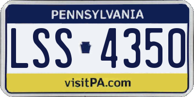 PA license plate LSS4350