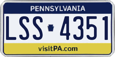 PA license plate LSS4351