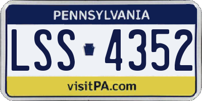 PA license plate LSS4352