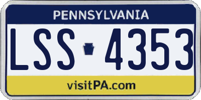 PA license plate LSS4353
