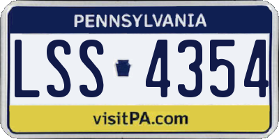 PA license plate LSS4354