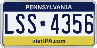 PA license plate LSS4356