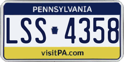 PA license plate LSS4358