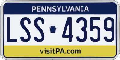 PA license plate LSS4359