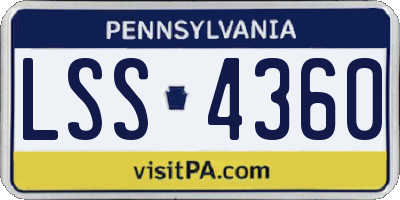 PA license plate LSS4360