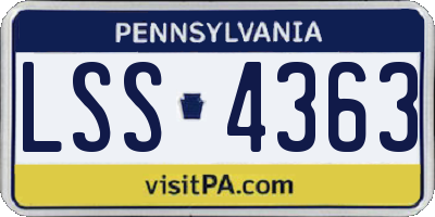 PA license plate LSS4363