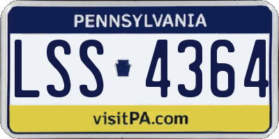 PA license plate LSS4364