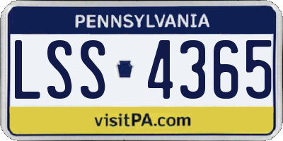 PA license plate LSS4365