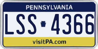 PA license plate LSS4366