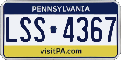 PA license plate LSS4367
