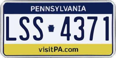 PA license plate LSS4371