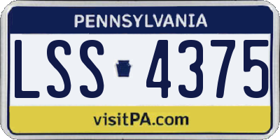 PA license plate LSS4375