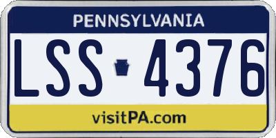 PA license plate LSS4376