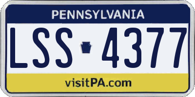 PA license plate LSS4377