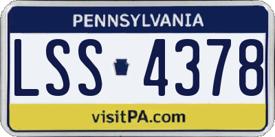PA license plate LSS4378
