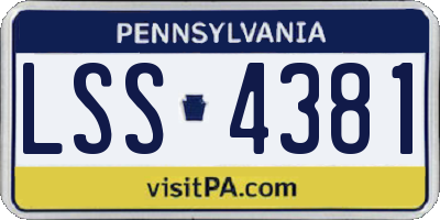 PA license plate LSS4381