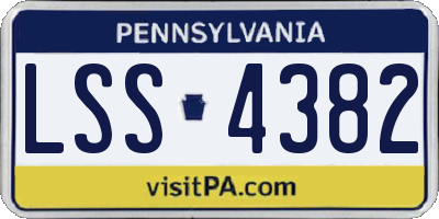 PA license plate LSS4382