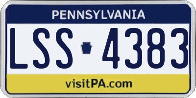 PA license plate LSS4383