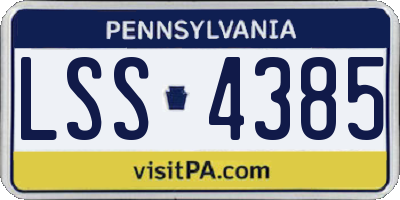 PA license plate LSS4385