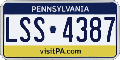 PA license plate LSS4387