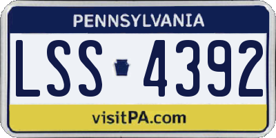 PA license plate LSS4392