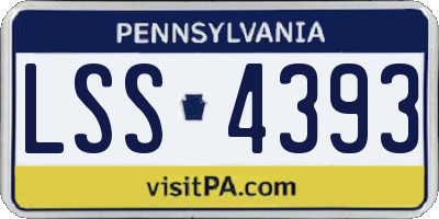 PA license plate LSS4393