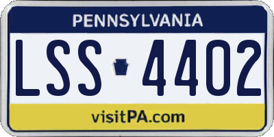 PA license plate LSS4402