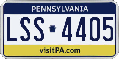 PA license plate LSS4405