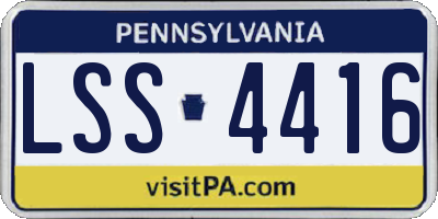 PA license plate LSS4416