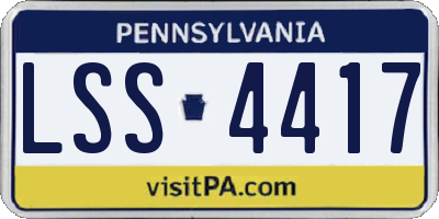 PA license plate LSS4417