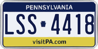 PA license plate LSS4418
