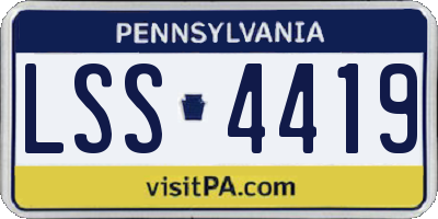 PA license plate LSS4419