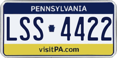 PA license plate LSS4422