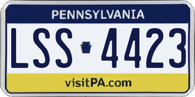 PA license plate LSS4423