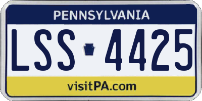 PA license plate LSS4425