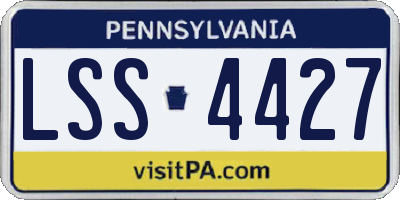 PA license plate LSS4427