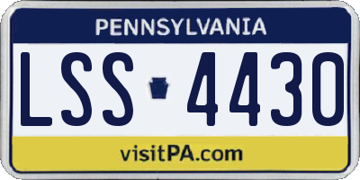 PA license plate LSS4430