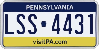 PA license plate LSS4431