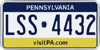 PA license plate LSS4432
