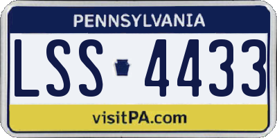 PA license plate LSS4433