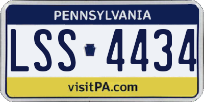 PA license plate LSS4434