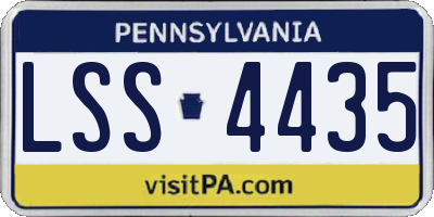 PA license plate LSS4435