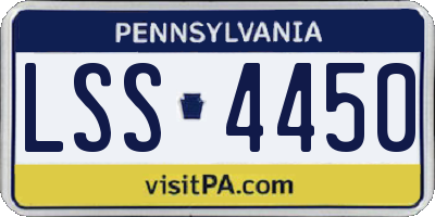 PA license plate LSS4450