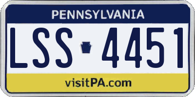 PA license plate LSS4451