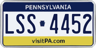 PA license plate LSS4452