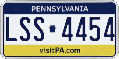 PA license plate LSS4454