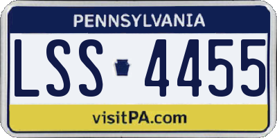 PA license plate LSS4455